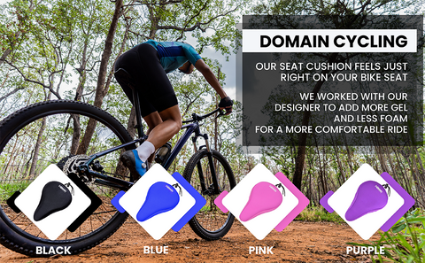 Domain Cycling Adult Gel Bike Seat Cushion - Purple